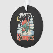 Merry Krampus Folklore Christmas Horror Xmas オーナメント (正面)