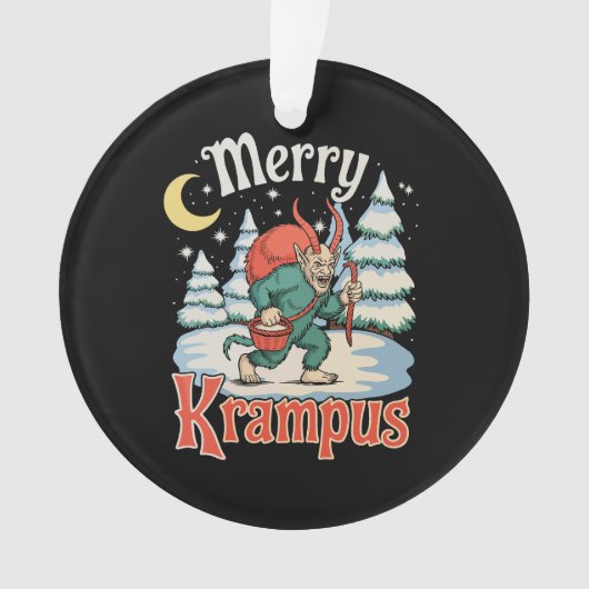 Merry Krampus Folklore Christmas Horror Xmas オーナメント (正面)