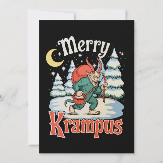 Merry Krampus Folklore Christmas Horror Xmas シーズンカード (正面)