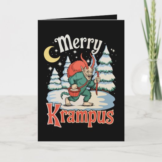 Merry Krampus Folklore Christmas Horror Xmas シーズンカード (正面)