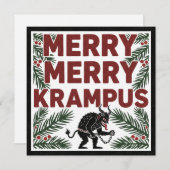 Merry Krampus Funny Irreverent Weird Holiday (正面/裏面)