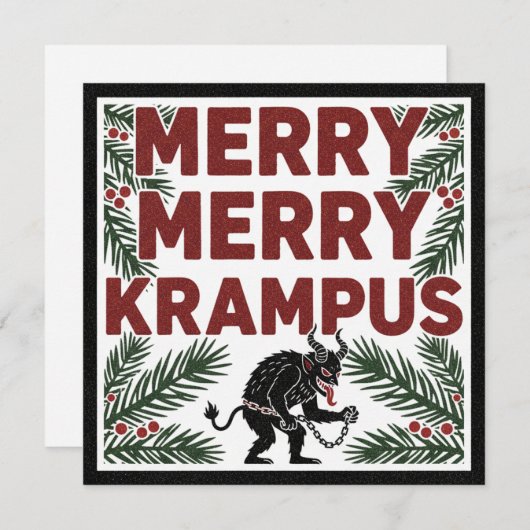 Merry Krampus Funny Irreverent Weird Holiday (正面/裏面)
