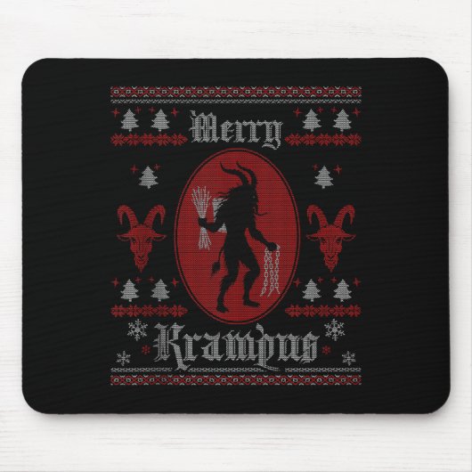 Merry Krampus Horror Soky Evil Funny Ugly Christma マウスパッド (正面)
