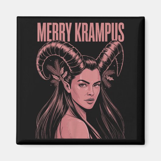 Merry Krampus Ironic Lilith Christmas Dark Feminin マグネット (正面)