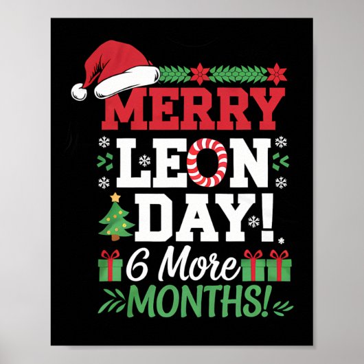 Merry Leon Day Noel Ckwards Funny Christmas Countd ポスター (正面)