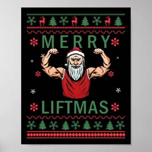 Merry Liftmas - Christmas Bodybuilder Gym Workout  ポスター (正面)