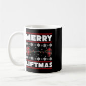 Merry Liftmas Fun Christmas Gym Workout Fitness Gi コーヒーマグカップ (左)