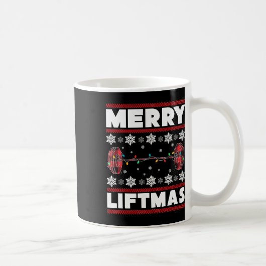 Merry Liftmas Fun Christmas Gym Workout Fitness Gi コーヒーマグカップ (右)