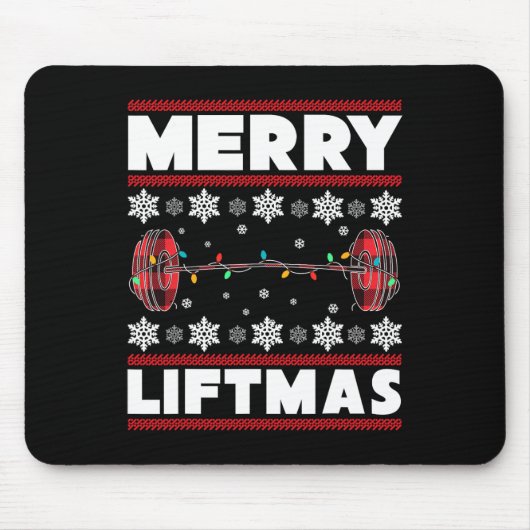 Merry Liftmas Fun Christmas Gym Workout Fitness Gi マウスパッド (正面)