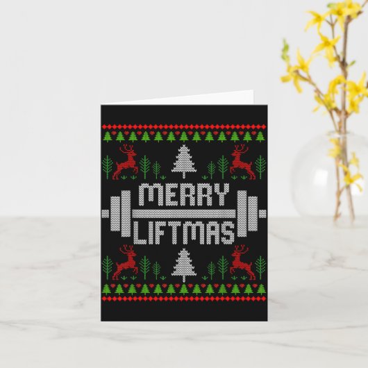 Merry Liftmas - Trainer Ugly Style Christmas  カード (黄色い花)