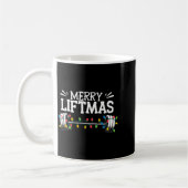 Merry Liftmas Weightlifter Fitness コーヒーマグカップ (左)
