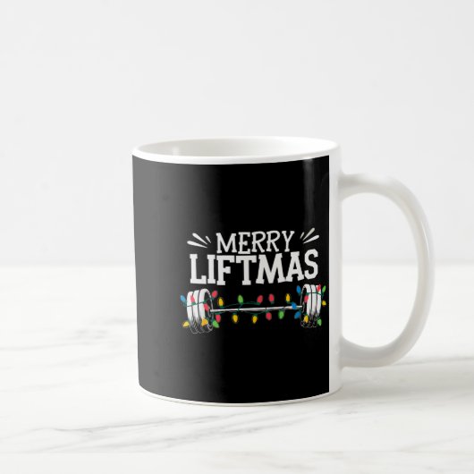 Merry Liftmas Weightlifter Fitness コーヒーマグカップ (右)