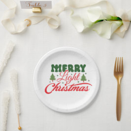 Merry Light Christmas Paper Plate ペーパープレート