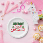 Merry Light Christmas Paper Plate ペーパープレート (パーティー)