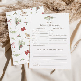 Merry Little Baby Shower Advice Predictions Card 招待状