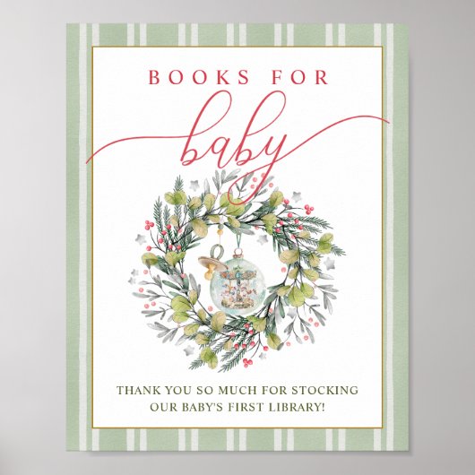 Merry Little Baby Shower Books for Baby Sign ポスター (正面)