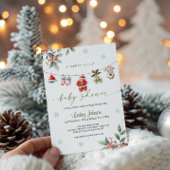 Merry Little Baby Shower Clothesline Baby Boy 招待状