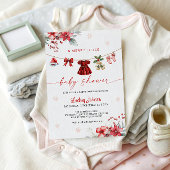 Merry Little Baby Shower Clothesline Baby Girl 招待状