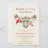 Merry little baby shower cute baby shower clothes 招待状 (正面)