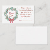 Merry Little Baby Shower Diaper Raffle Card エンクロージャーカード (正面/裏面)