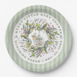 Merry Little Baby Shower Dinner Plates ペーパープレート