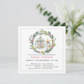 Merry Little Baby Shower Elegant Wreath Invitation 招待状 (スタンド正面)