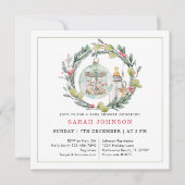 Merry Little Baby Shower Elegant Wreath Invitation 招待状 (正面)