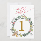 Merry Little Baby Shower Gold Table Numbers 招待状 (正面)