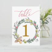 Merry Little Baby Shower Gold Table Numbers 招待状 (スタンド正面)