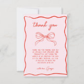 Merry Little Baby Shower Hand Drawn Bow Thank You サンキューカード (正面)