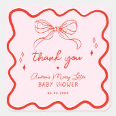 Merry Little Baby Shower Hand Drawn Christmas スクエアシール (正面)