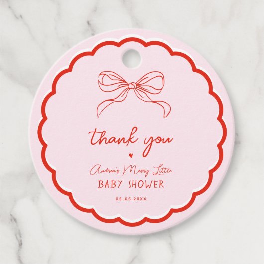 Merry Little Baby Shower Hand Drawn Christmas フェイバータグ (正面)