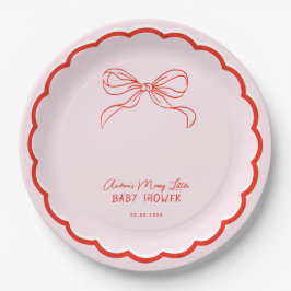 Merry Little Baby Shower Hand Drawn Christmas ペーパープレート