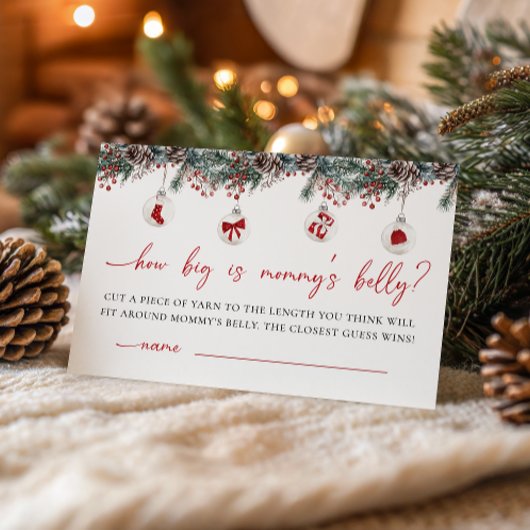 Merry Little Baby Shower How Big Is Mommy’s Belly エンクロージャーカード