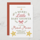 Merry Little Baby Shower Invitation 招待状 (正面/裏面)