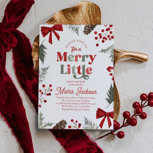 Merry Little Baby Shower Invitation 招待状