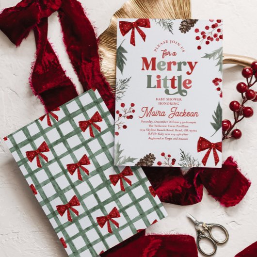 Merry Little Baby Shower Invitation 招待状