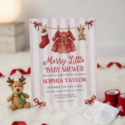 Merry Little Baby Shower Invitation 招待状