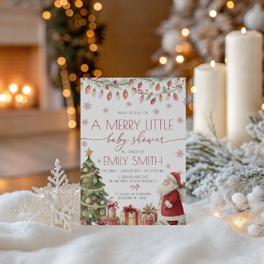 Merry Little Baby Shower Invite 招待状