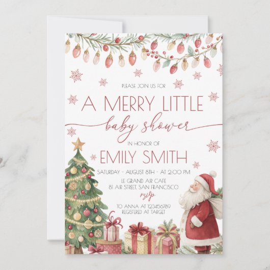 Merry Little Baby Shower Invite 招待状 (正面)