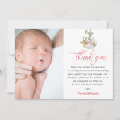 Merry Little Baby Shower Photo Thank You Card サンキューカード (正面)