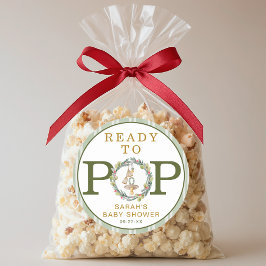 Merry Little Baby Shower “Ready to Pop” Favor ラウンドシール