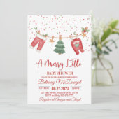 Merry Little Baby Shower Santa Baby 招待状 (スタンド正面)