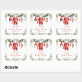 Merry Little Baby Shower Santa Clothesline スクエアシール (シート)