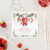 Merry Little Baby Shower Santa Clothesline スタンダードカクテルナプキン (インサイチュ)