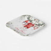 Merry Little Baby Shower Santa Clothesline ペーパープレート (傾斜あり)