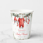 Merry Little Baby Shower Santa Clothesline 紙コップ (裏面)