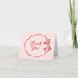 Merry Little Baby Shower Thank You Card with Bow サンキューカード