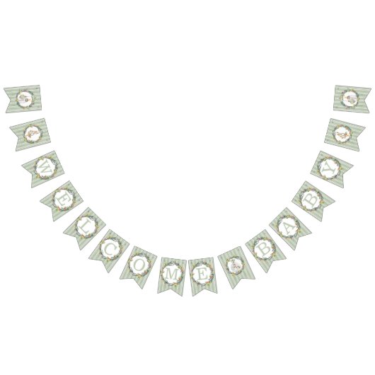 Merry Little Baby Shower “Welcome Baby” Banner バンティングフラッグ (全)