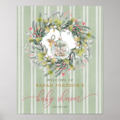 Merry Little Baby Shower Welcome Sign ポスター (正面)